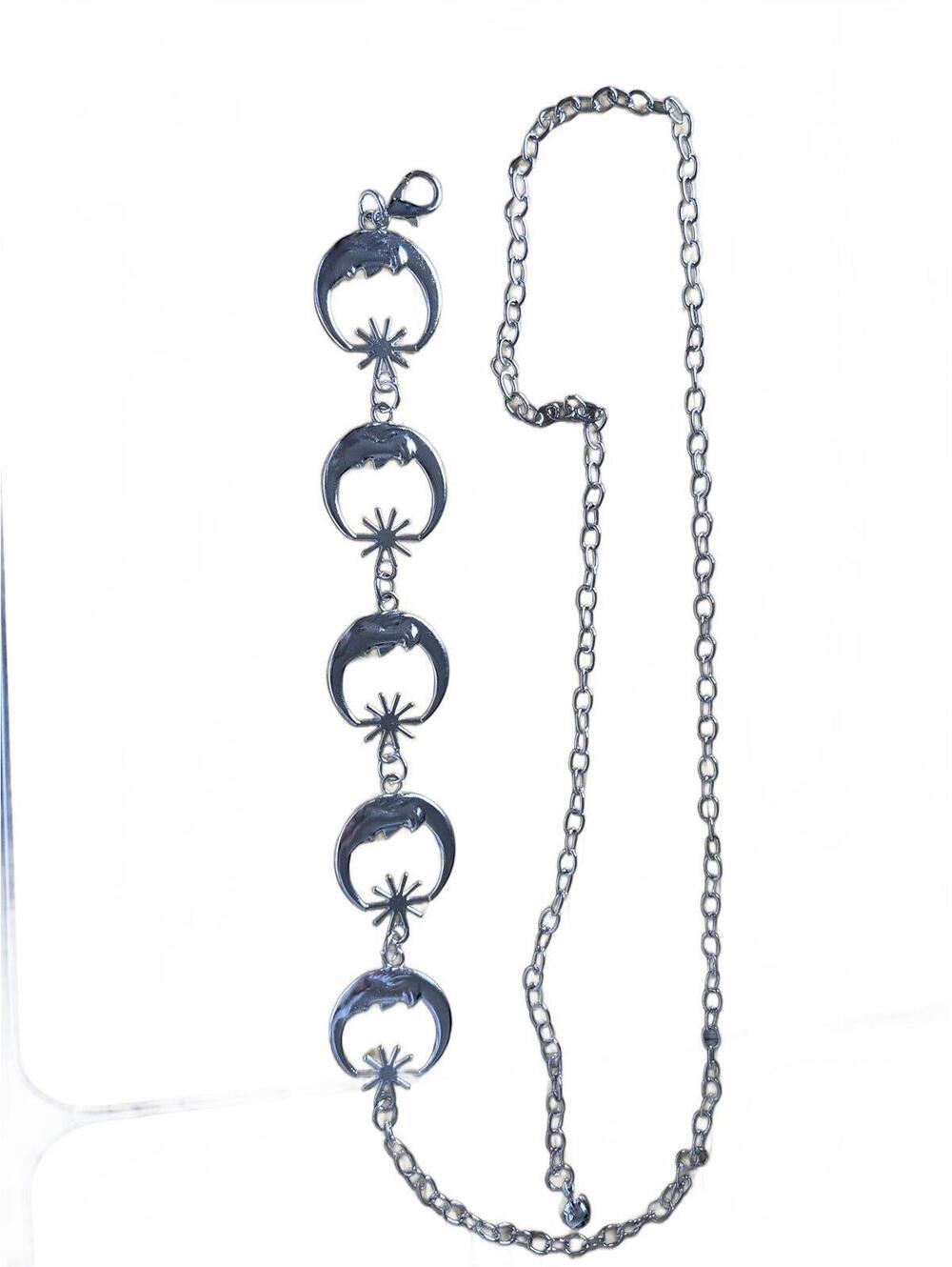 Silver Moon and Star Chain Belt
